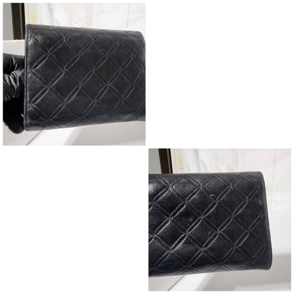 Authentic MCM Vintage Quilted Leather Printed Wallet Black - Picture 6 of 13